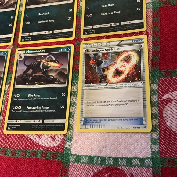 Pokemon TCG Houndour/Houndoom/Spirit Link Trainer Bundle (9 Cards) - Picture 8 of 16